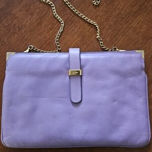 Vintage Lavender Leather Chain Purse
